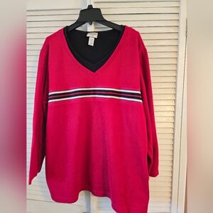 Women's Red V-Neck Top